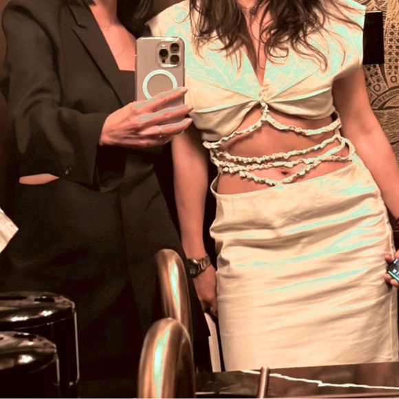 Christopher Esber cream linen dress - worn for a couple hours- NWT size EU10 - Picture 5 of 5